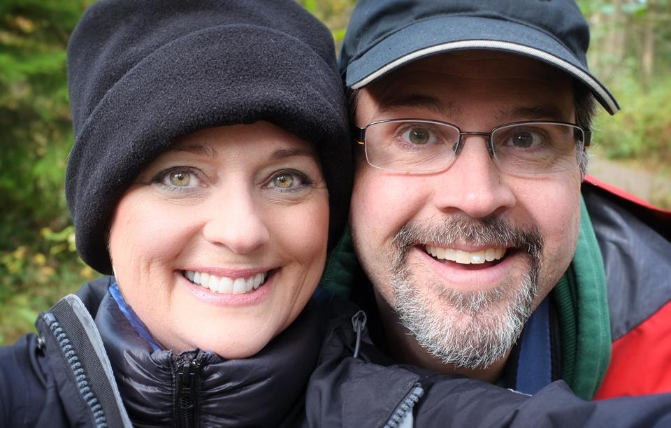 Todd and I enjoying a walk around the nature trail