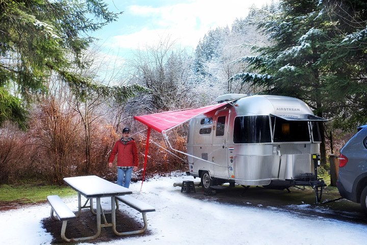 Campsite in the snow