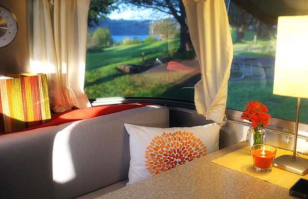 We enjoyed our meals inside the trailer...