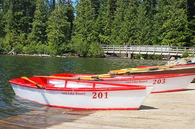 Past the lodge and small marina....
