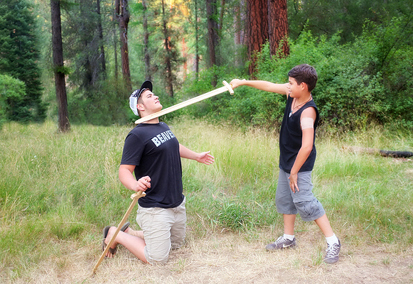 Fencing with cousins :)