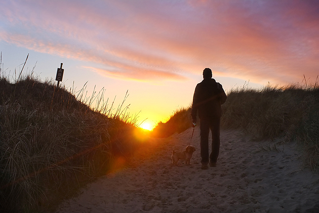 Heading over the dunes for sunset…got really lucky with this photo! Love it!