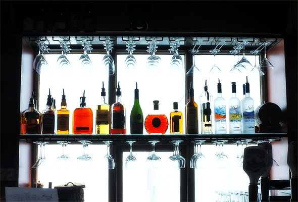 Thought this was a neat picture of one of the bars in the lodge backlit by snow.