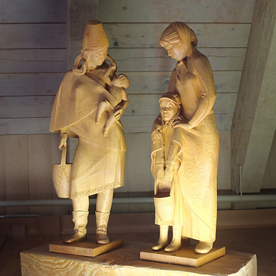 We wandered from room to room and saw art work we'd never seen before. This was Mother's Day weekend so this carving seemed appropriate.