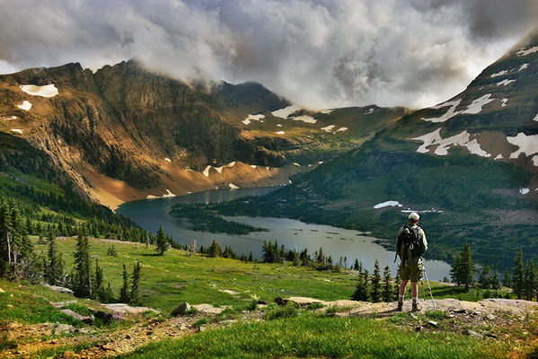 A photographer setting up for sunset...