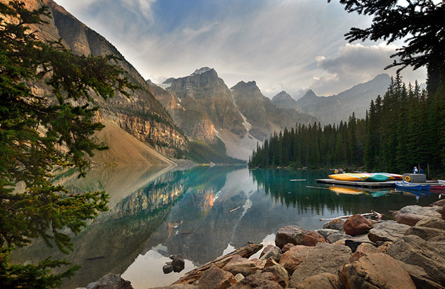 Our first view of Lake Moraine.