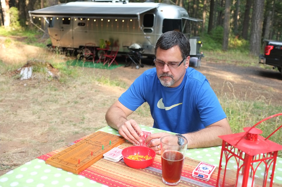Too hot to hike so some serious cribbage was happening!